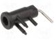 Socket  2mm banana  600VDC  10A  19.5mm  black  Mounting  soldered