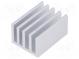 Heatsink  extruded  grilled  natural  L 25mm  W 19mm  H 10mm  plain