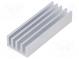 Heatsink  extruded  grilled  natural  L 50mm  W 19mm  H 10mm  plain