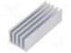 Heatsink  extruded  grilled  natural  L 50mm  W 19mm  H 14mm  plain