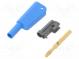 4mm banana  19A  1kV  blue  insulated,with 4mm axial socket  1mm2