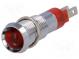 Indicator  LED  recessed  12÷14VDC  Cutout  Ø8.2mm  IP67  metal