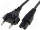Cable  CEE 7/16 (C) plug,IEC C7 female  PVC  1.8m  black  2.5A