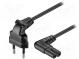 Cable  CEE 7/16 (C) plug angled,IEC C7 female angled  PVC  0.7m