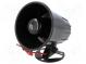 Sound transducer  siren  dynamic  6 tones  900mA  Ø  88mm  12VDC
