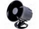 Sound transducer  siren  dynamic  6 tones  1300mA  Ø  105mm  12VDC