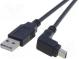 Cable  USB 2.0  USB A plug, USB B mini plug angle  1.8m  black