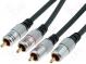 Cable  RCA plug x2,both sides  1.2m  black