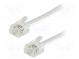 Cable  telephone  RJ11 plug,both sides  1m  white