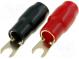 Terminal  fork  M4  16mm2  gold-plated  insulated  red and black