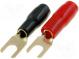 Terminal  fork  M4  10mm2  gold-plated  insulated  red and black