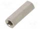 Screwed spacer sleeve  12mm  Int.thread  M2,5  hexagonal  brass