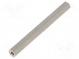 Screwed spacer sleeve  55mm  Int.thread  M3  hexagonal  brass