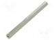 Screwed spacer sleeve  65mm  Int.thread  M3  hexagonal  brass