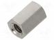 Screwed spacer sleeve  7.5mm  Int.thread  M3  hexagonal  brass