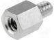 Screwed spacer sleeve  5mm  Int.thread  UNC4-40  brass  nickel