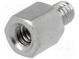 Screwed spacer sleeve  5mm  Int.thread  UNC4-40  Ext.thread  M3