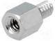Screwed spacer sleeve  5mm  Int.thread  UNC4-40  brass  nickel