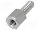 Screwed spacer sleeve  5mm  Int.thread  UNC4-40  brass  nickel