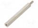 Screwed spacer sleeve  45mm  Int.thread  M3  Ext.thread  M3  brass