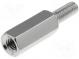 Screwed spacer sleeve  60mm  Int.thread  M3  Ext.thread  M3  brass