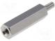 Screwed spacer sleeve  50mm  Int.thread  M4  Ext.thread  M4  brass