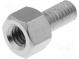 Screwed spacer sleeve  5mm  Int.thread  M4  Ext.thread  M4  brass
