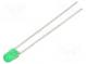 LED  3mm  green  4÷14mcd  30°  Front  convex  Pitch  2.54mm