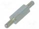 Screwed spacer sleeve  10mm  Ext.thread  M2,5  hexagonal  steel