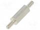 Screwed spacer sleeve  10mm  Ext.thread  M2  hexagonal  brass