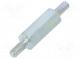 Screwed spacer sleeve  10mm  Ext.thread  M2  hexagonal  steel