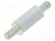 Screwed spacer sleeve  12mm  Ext.thread  M3  hexagonal  steel