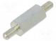 Screwed spacer sleeve  12mm  Ext.thread  M3  hexagonal  steel