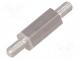 Screwed spacer sleeve  12mm  Ext.thread  M3  hexagonal  aluminium