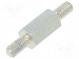 Screwed spacer sleeve  12mm  Ext.thread  M4  hexagonal  steel