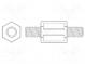 Screwed spacer sleeve  65mm  Ext.thread  M4  hexagonal  steel