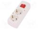 Connector  AC supply  splitter  Pin layout 2P+PE  white  250VAC