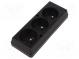 Connector  AC supply  female  splitter  2P+PE  250VAC  16A  black