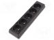 Connector  AC supply  female  splitter  2P+PE  250VAC  16A  black