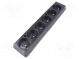 Connector  AC supply  female  splitter  2P+PE  250VAC  16A  black