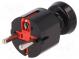 Connector  AC supply  male  plug  2P+PE  250VAC  16A  black  PIN  3