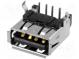 Socket  USB A  on PCBs  THT  PIN  4  angled 90°  V  USB 2.0