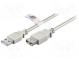 Cable  USB 2.0  USB A socket, USB A plug  3m  grey  480Mbps
