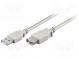 Cable  USB 2.0  USB A socket, USB A plug  3m  grey  Core  Cu