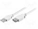 Cable  USB 2.0  USB A socket, USB A plug  5m  white  Core  Cu