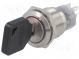 Switch  key switch  Stabl.pos  3  Contacts  3PST  Ø19mm  Key  flat