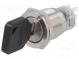 Switch  key switch  Stabl.pos  3  Contacts  3PST  Ø19mm  Key  flat