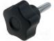 Knob  Ø  25mm  Ext.thread  M5  16mm  H  19mm  technopolymer PA