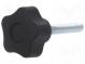 Knob  Ø  25mm  Ext.thread  M5  30mm  H  19mm  technopolymer PA