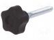 Knob  Ø  25mm  Ext.thread  M6  40mm  H  19mm  technopolymer PA